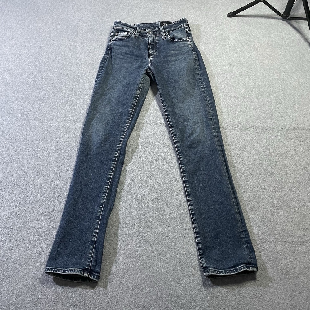 AG Adriano Goldschmied Mari Jeans Womens 24 Slim Straight High Rise Blue Denim